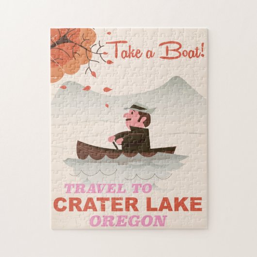 Crater Lake Oregon Vintage Reiseplakat Puzzle (Vertikal)