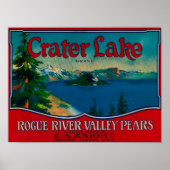 Crater Lake Pear Crate LabelMedford, OR Poster (Vorne)