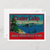 Crater Lake Pear Crate LabelMedford, OR Postkarte (Vorne/Hinten)