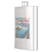 Crater Lake Vintage Poster Flachmann (Links)