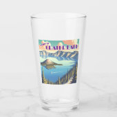 Crater Lake Vintage Poster Glas (Vorderseite)