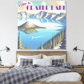 Crater Lake Vintage Poster Leinwanddruck (Insitu (Schlafzimmer))