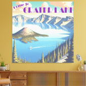 Crater Lake Vintage Poster Leinwanddruck (Insitu (Wohnzimmer))