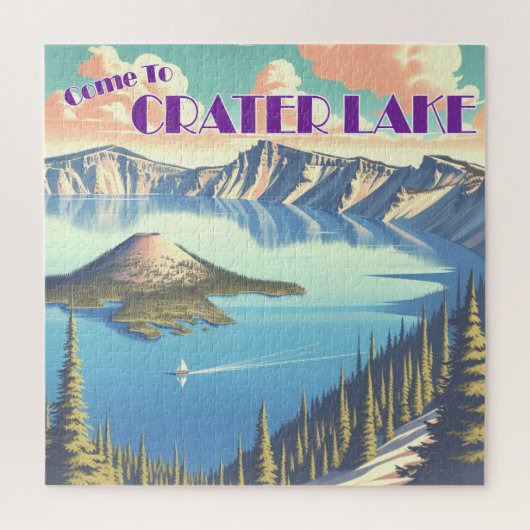 Crater Lake Vintage Poster Puzzle (Vertikal)