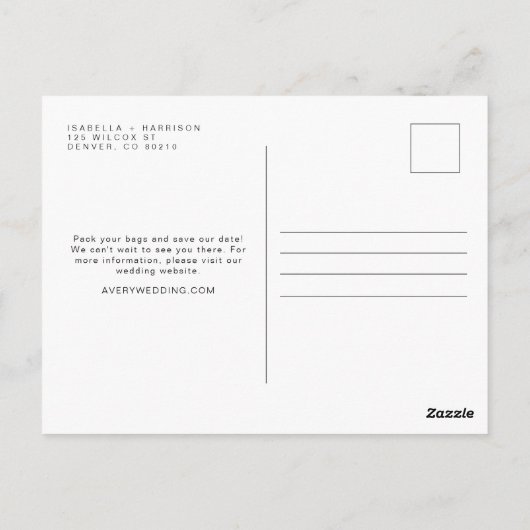 CRATER LAKE Zielort Save the Date Postkarte (Rückseite)