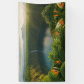 Crater of Serenity – Tropical Nature Escape Banner (Vertikal)