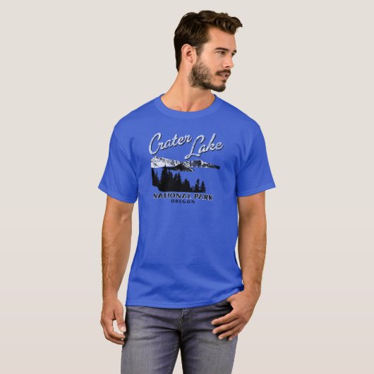 Crater See-Nationalpark Oregon Retro T-Shirt (Vorne ganz)