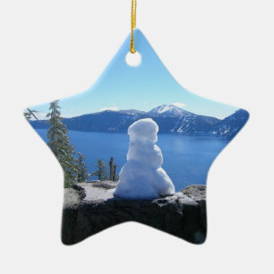 Crater See-Schneemann Keramik Ornament