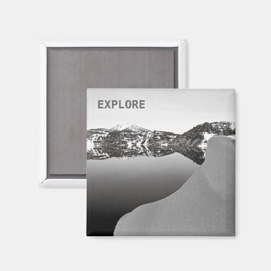 Crater Snowdrift, EXPLORE Magnet (Vorderseite/Rückseite)