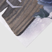 Craven Bird Blue Rose Whimsical Decoupage Seidenpapier (Detail)