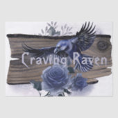 Craven Bird Blue Rose Whimsical Decoupage Seidenpapier (Vorderseite)