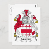 Craven Familienwappen Postkarte (Vorne/Hinten)
