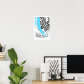 Craven Hütte Stadium Map - Zuhause von Fulham FC Poster (Heimbüro)