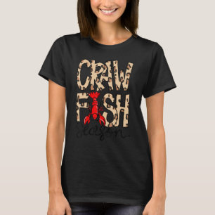 Craw Fischsaison Leopard Print Liebe Crawfish T-Shirt