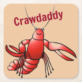 Crawdaddy Red Crayfish Rechteckiger Pappuntersetzer