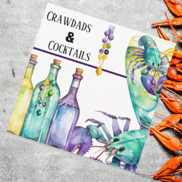 Crawdads Cocktails und Mardi Gras Party Einladung