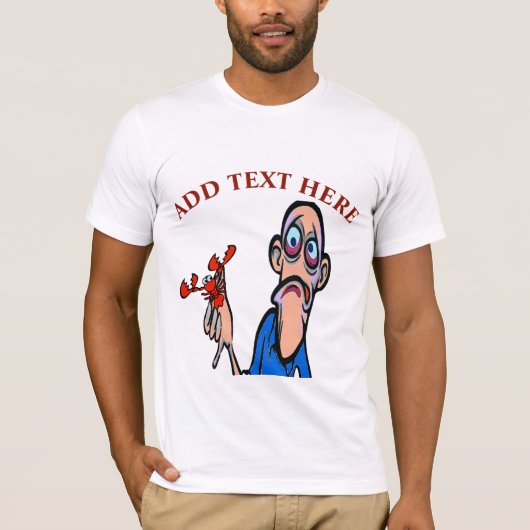 Crawfisg Cartoon, fügen Sie Text Adult Schürze hin T-Shirt (Vorderseite)