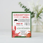 Crawfish Abschluss Meeresfrüchte Party Einladung Postkarte (Stehend Vorderseite)