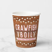 Crawfish Boil Abschluss Familie Meeresfrüchte Rust Pappbecher (Rückseite)