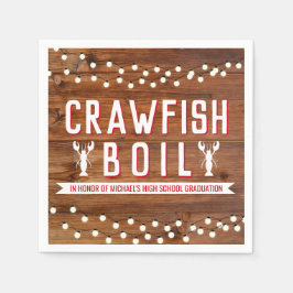 Crawfish Boil Abschluss Familie Meeresfrüchte Rust Serviette