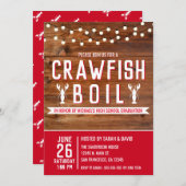 Crawfish Boil Abschluss Meeresfrüchte Party Einladung (Vorne/Hinten)