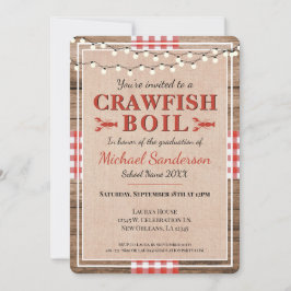 Crawfish Boil Abschluss Rustikales Party Einladung