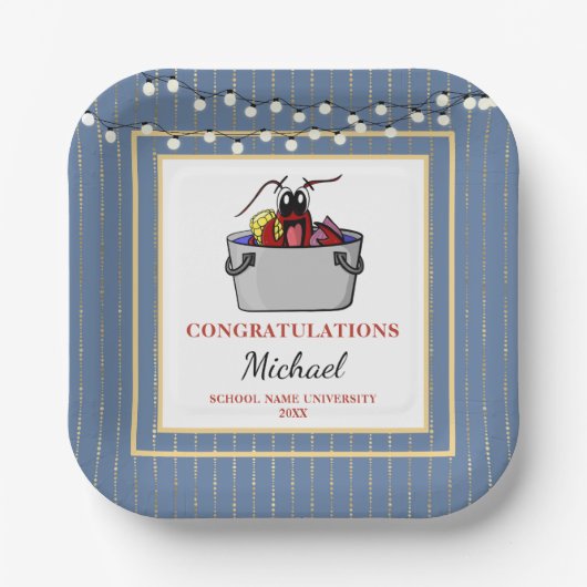 Crawfish Boil Abschluss School Event Pappteller (Vorderseite)