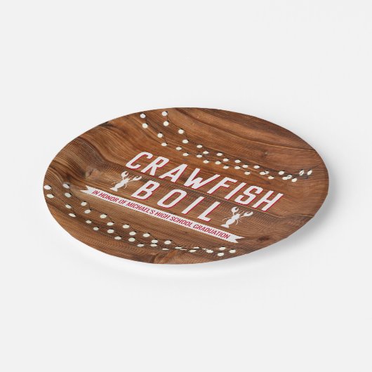 Crawfish Boil Abschluss School Event Pappteller (Schrägansicht)