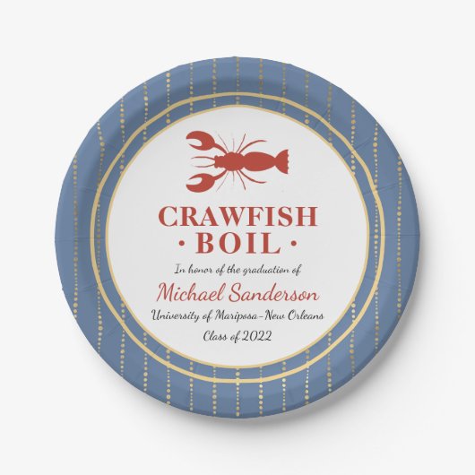Crawfish Boil Abschluss School Event Pappteller (Vorderseite)
