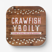 Crawfish Boil Abschluss Wiedersehen Lobster Rustik Pappteller (Vorderseite)