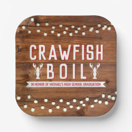 Crawfish Boil Abschluss Wiedersehen Lobster Rustik Pappteller