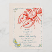 Crawfish Boil Birthday Einladung Vorlage (Vorne/Hinten)