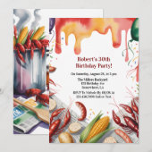 Crawfish Boil Birthday Party For Adults  Einladung (Vorne/Hinten)