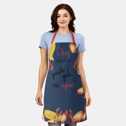 Crawfish Boil Bridal Engagement Partei Custom Schürze (Getragen)