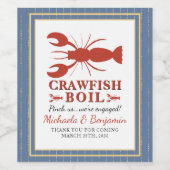 Crawfish Boil Couple Dusche Engagement Party Weinetikett (Einzelnes Label)