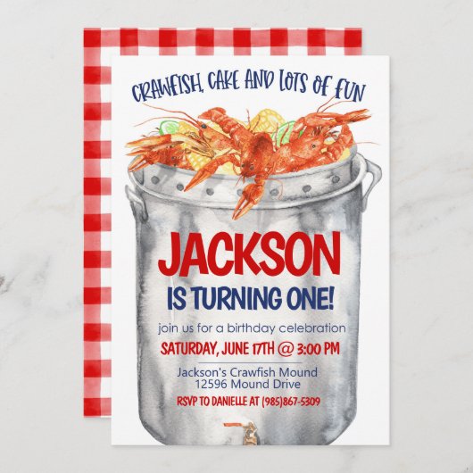 Crawfish Boil Couples Einladung (Vorne/Hinten)