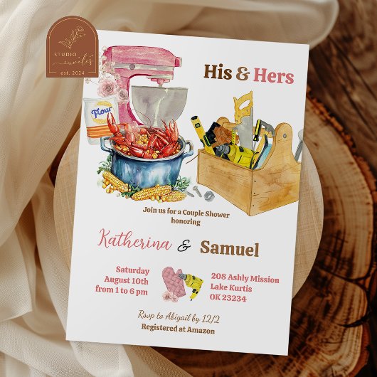 Crawfish Boil Couples Shower Invitation Einladung