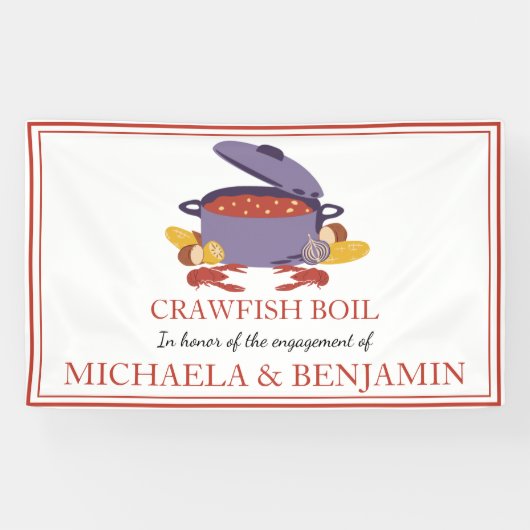 Crawfish Boil Couples Showingparty Banner (Horizontal)