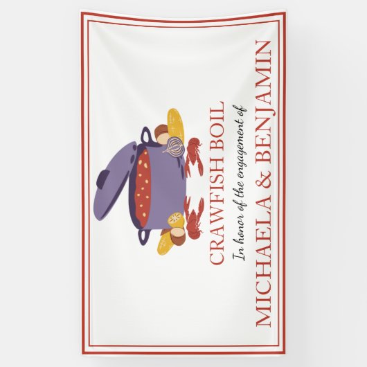 Crawfish Boil Couples Showingparty Banner (Vertikal)