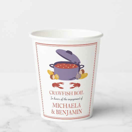 Crawfish Boil Couples Showingparty Pappbecher (Rückseite)