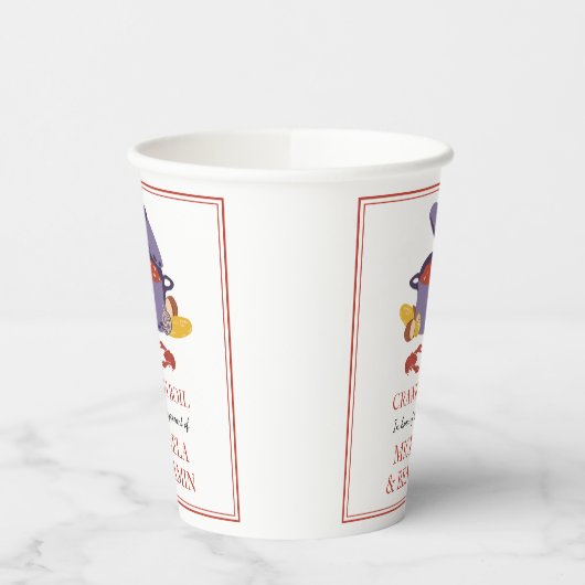 Crawfish Boil Couples Showingparty Pappbecher (Links)