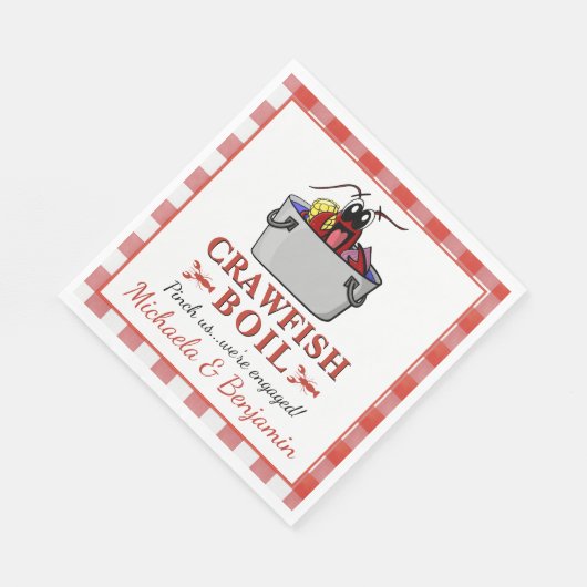 Crawfish Boil Couples Showingparty Serviette (Ecke)