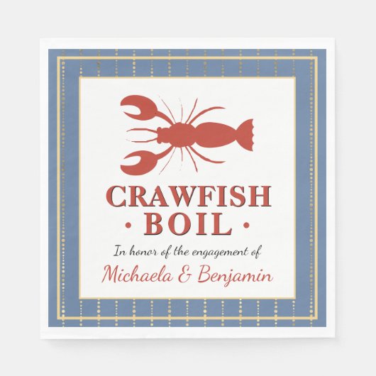 Crawfish Boil Couples Showingparty Serviette (Vorderseite)