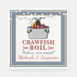 Crawfish Boil Couples Showingparty Serviette