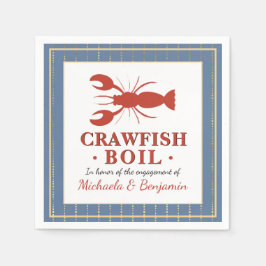 Crawfish Boil Couples Showingparty Serviette