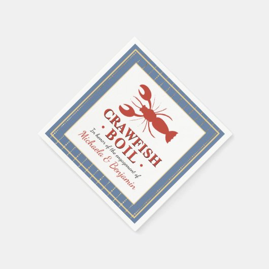 Crawfish Boil Couples Showingparty Serviette (Ecke)