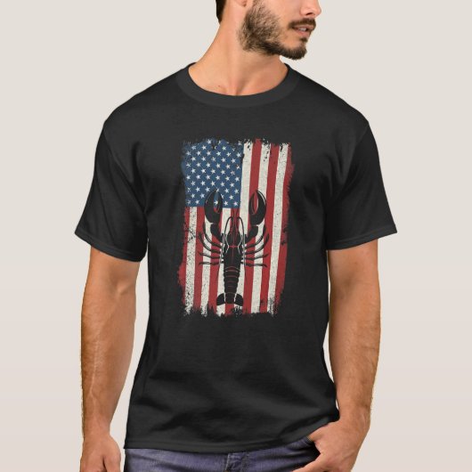 Crawfish Boil Craw Fisch US amerikanische Flagge M T-Shirt (Vorderseite)
