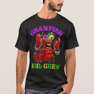 Crawfish Boil Crew Mardi Gras Party Jester Mask B T-Shirt