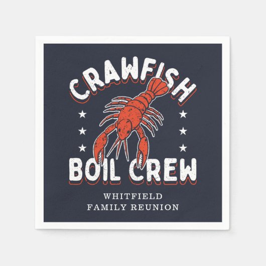 Crawfish Boil Crew Sommer Meeresfrüchte Familie Pa Serviette (Vorderseite)