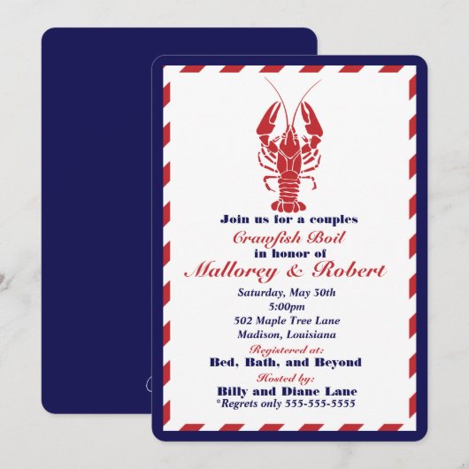 Crawfish Boil Einladung (Vorne/Hinten)